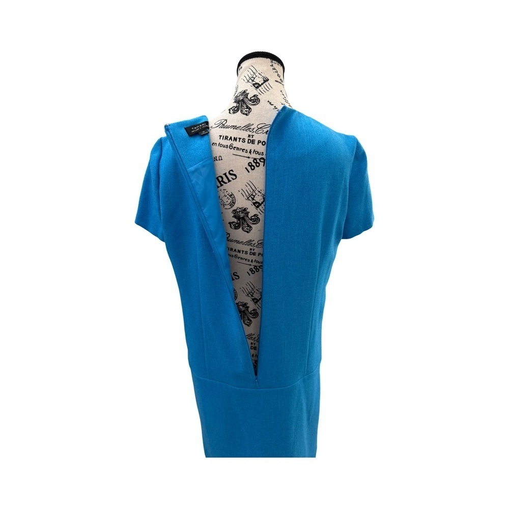 Tahari Arthur S. Levine Classic  Blue Short Sleeve Cocktail Shift Dress Size 10 - Picture 7 of 12